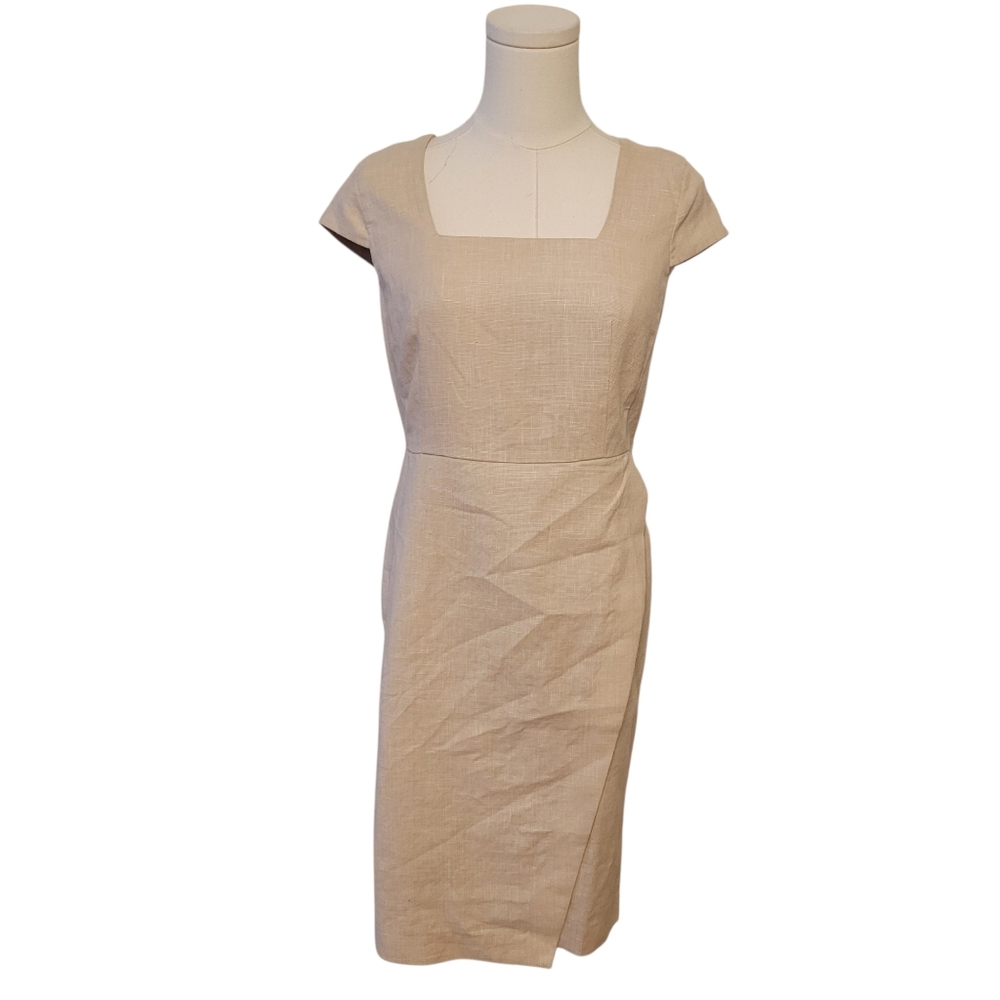 NWT Ann Taylor Khaki‎ Tan Sleeveless Sheath Dress Size 2 Petite - Picture 2 of 6